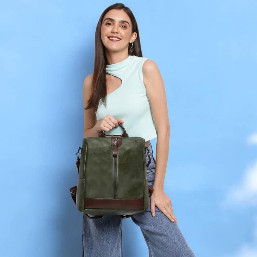 VISMIINTREND Women Backpack for Office Use Upto 13 Inch Laptop | Stylish Backpack Bag | Travel | School | College | Office Use | Anti Theft Convertible Backpack view 4