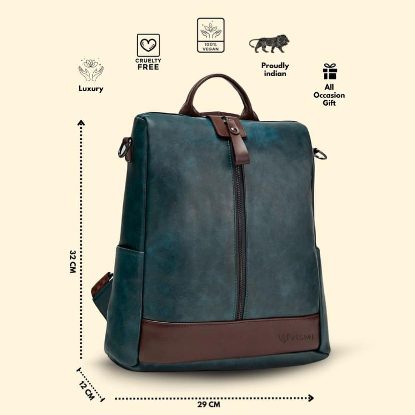 VISMIINTREND Women Backpack for Office Use Upto 13 Inch Laptop | Stylish Backpack Bag | Travel | School | College | Office Use | Anti Theft Convertible Backpack view 6