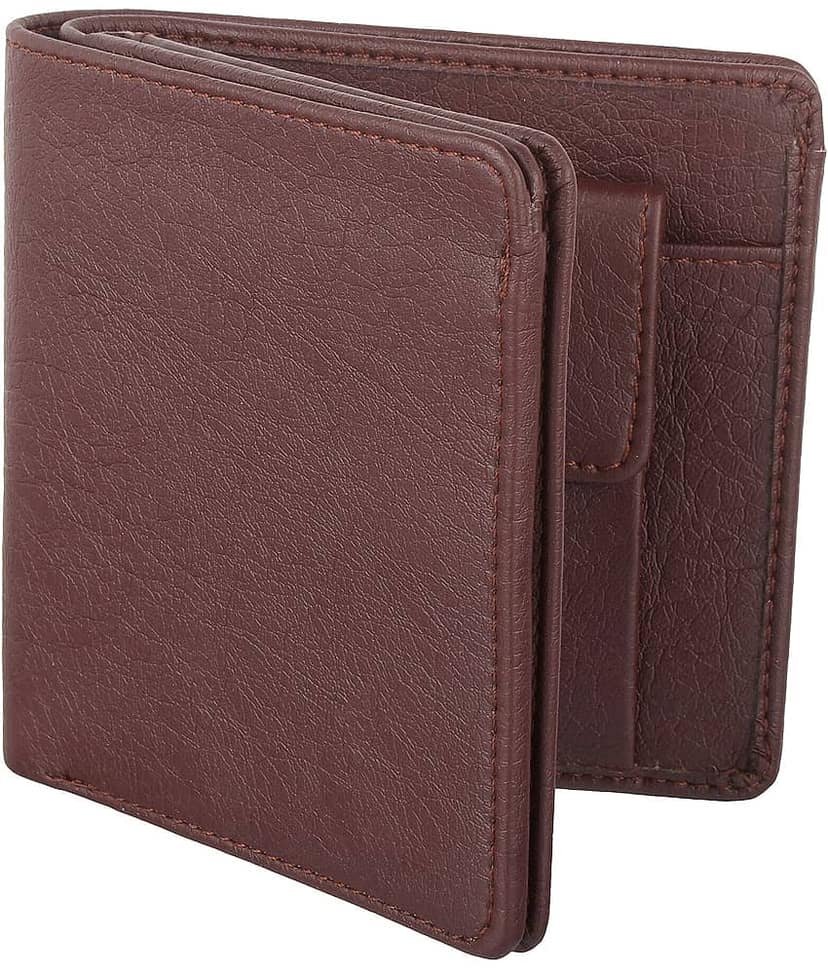 HRFSTAR PU Solid Men's Regular Wallet With 6 Slots For Card ( Brown , Pack of 1 )
