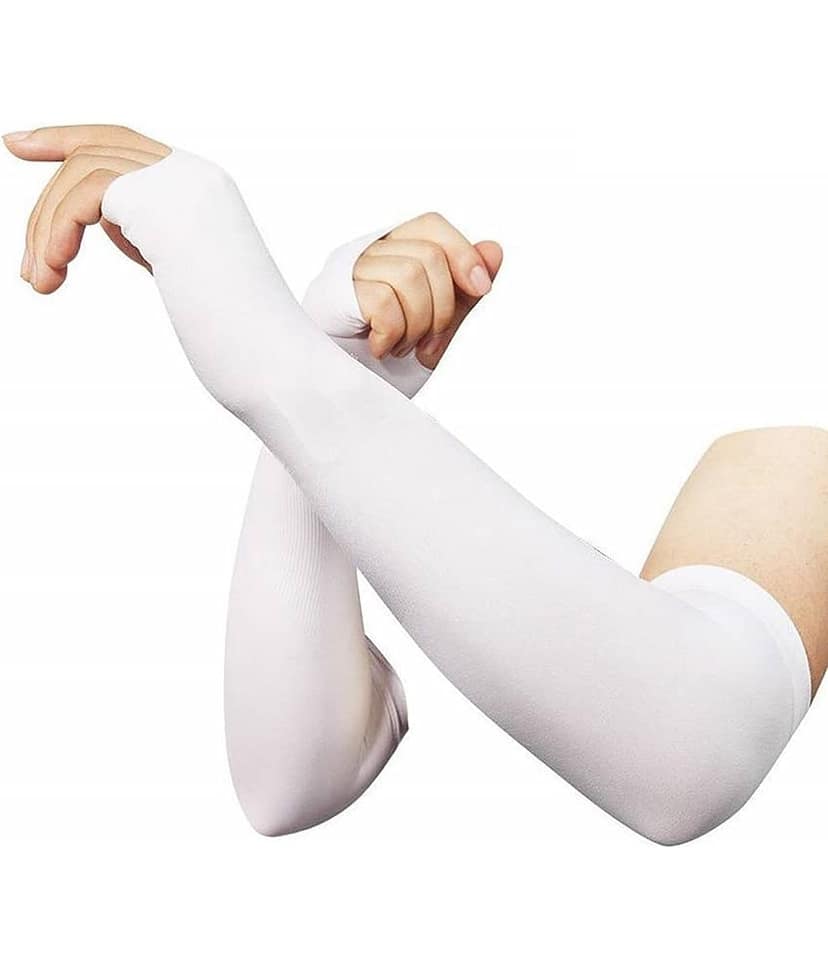 Auto Hub White Solid Riding Sleeves ( Single Set )