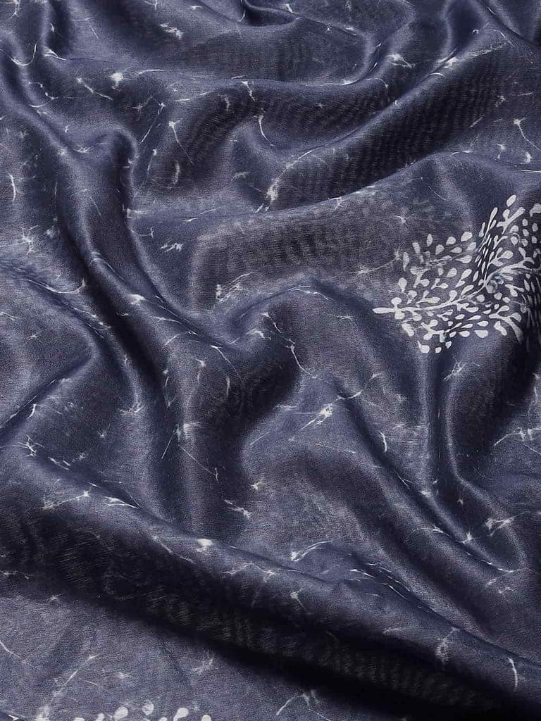 Women's Pure Cotton block print saree with unstiched blouse piece view 5
