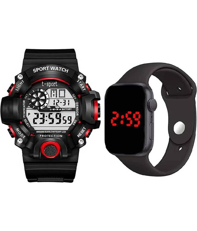 Trex Black Silicon Digital Men's Watch