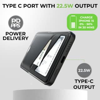Juice-Up Swipe Mag-safe power bank 5000mAh with Stand & Wallet UM1128 Juice-Up Swipe Mag-safe power bank 5000mAh with Stand & Wallet UM1128 - Brown