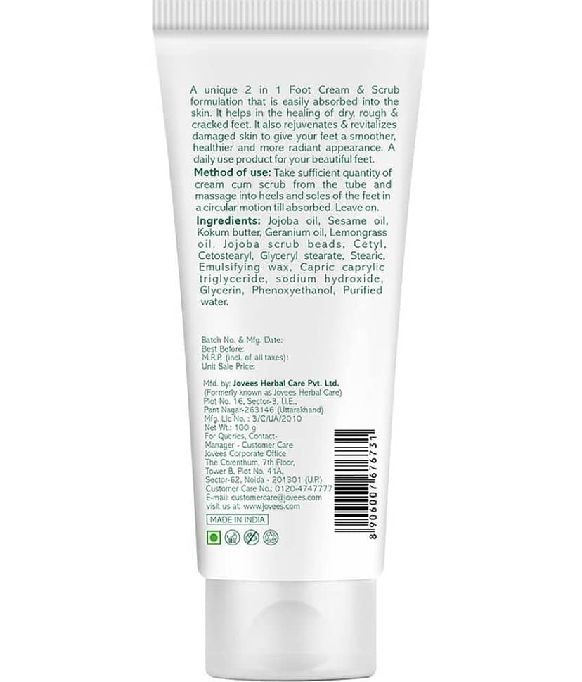 Jovees Herbal Foot Care Cream & scrub For Cracked Heals For Women & Men 100g (Pack of 1) view 2