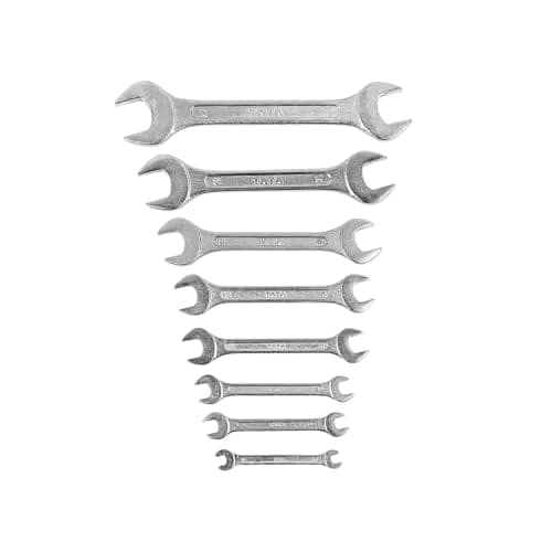 AGRICO TATA Chrome Vanadium Steel Open Jaw Spanner Set/Wrench Set/Tool Kit Multipurpose Home Use and Professional Spanners Corrosion Resistant Chrome Plating DOE Jaw Spanners- (Silver Set of 8) view 2