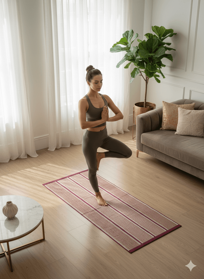 Natural Fiber Eco Friendly Yoga Mat view 2