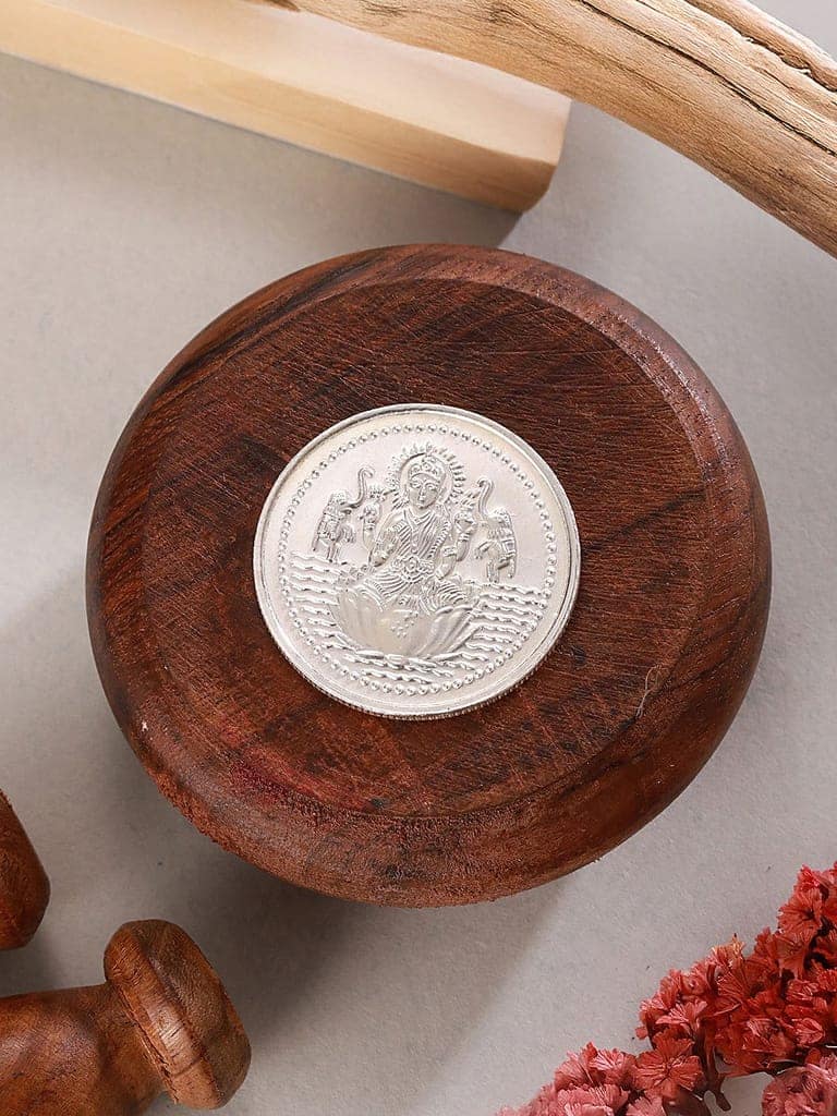 Shri Laxmi 10 gram 999 Round Silver Coin view 2