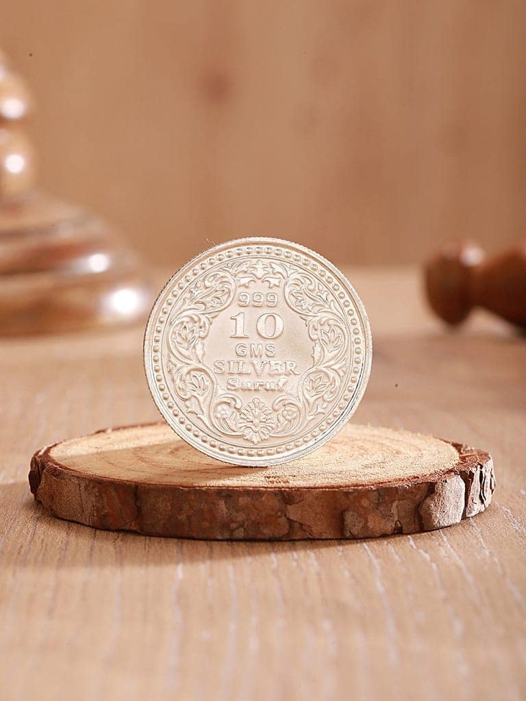 Shri Laxmi 10 gram 999 Round Silver Coin view 3