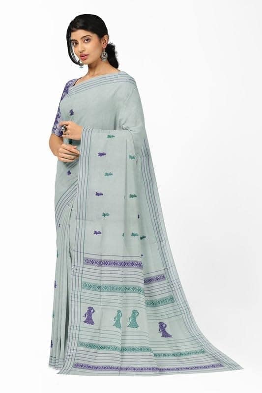 APCO Handloom - Women's Rahajmundry Pure Cotton Handloom Saree (Off White) view 2