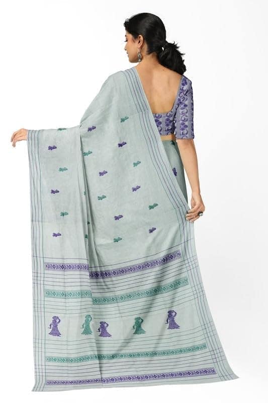 APCO Handloom - Women's Rahajmundry Pure Cotton Handloom Saree (Off White) view 3
