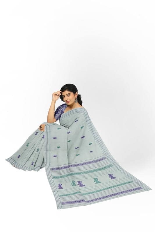 APCO Handloom - Women's Rahajmundry Pure Cotton Handloom Saree (Off White) view 4