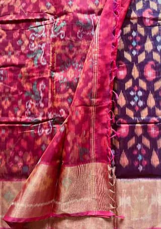 Ikkat Silk Geometric Diamond Dew