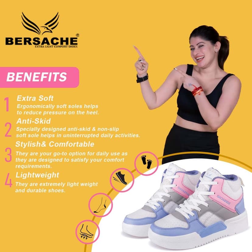 Bersache Sneaker, Loafers ,Casual With Extra Comfort Sneakers For Women's view 2