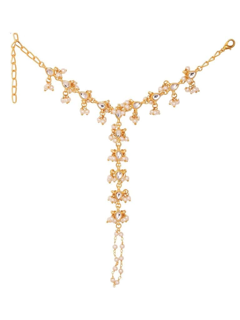 Gold Plated Kundan studded Ring Bracelet view 5