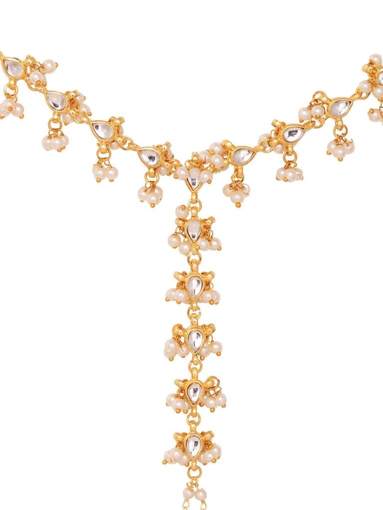 Gold Plated Kundan studded Ring Bracelet view 6