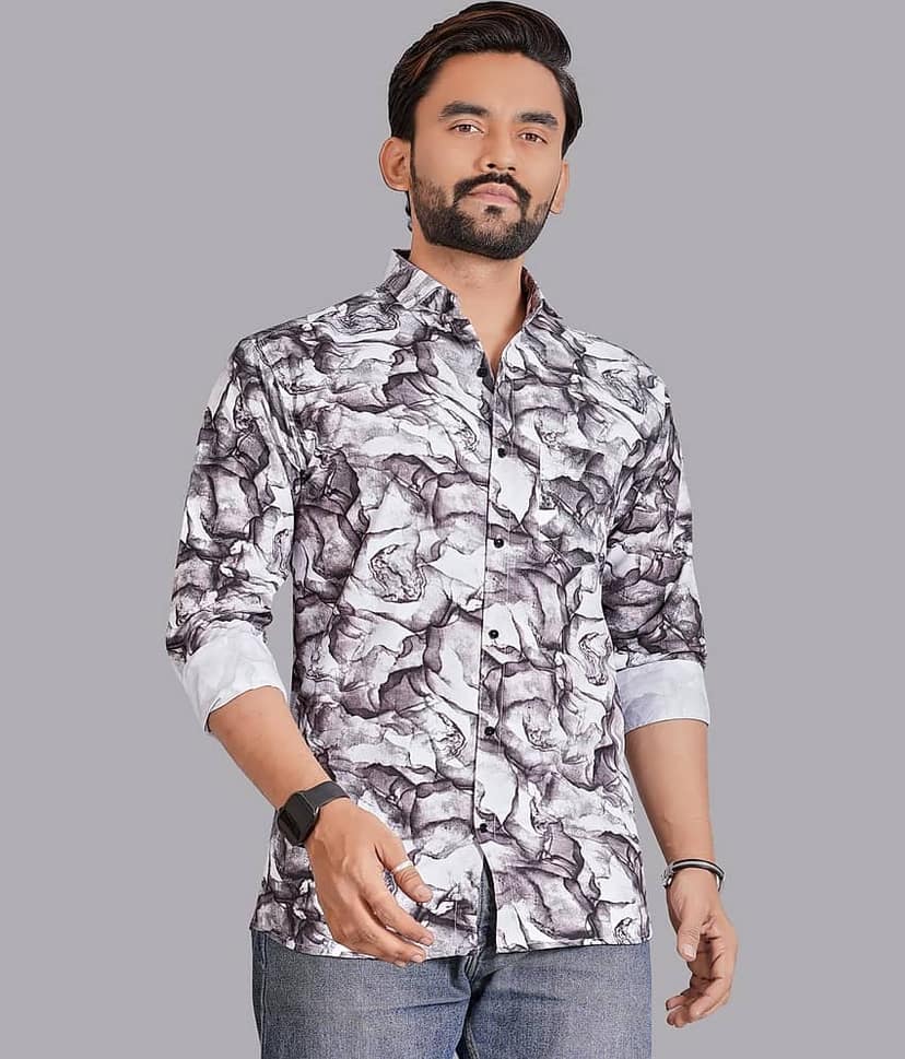 ADWYN PETER 100% Cotton Regular Fit Printed Full Sleeves Men's Casual Shirt - Multicolor 1 ( Pack of 1 )
