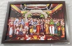 Buy Lord Vishnu with Goddess Laxmi and all Hindu Gods in Wooden Frame for Home Decor