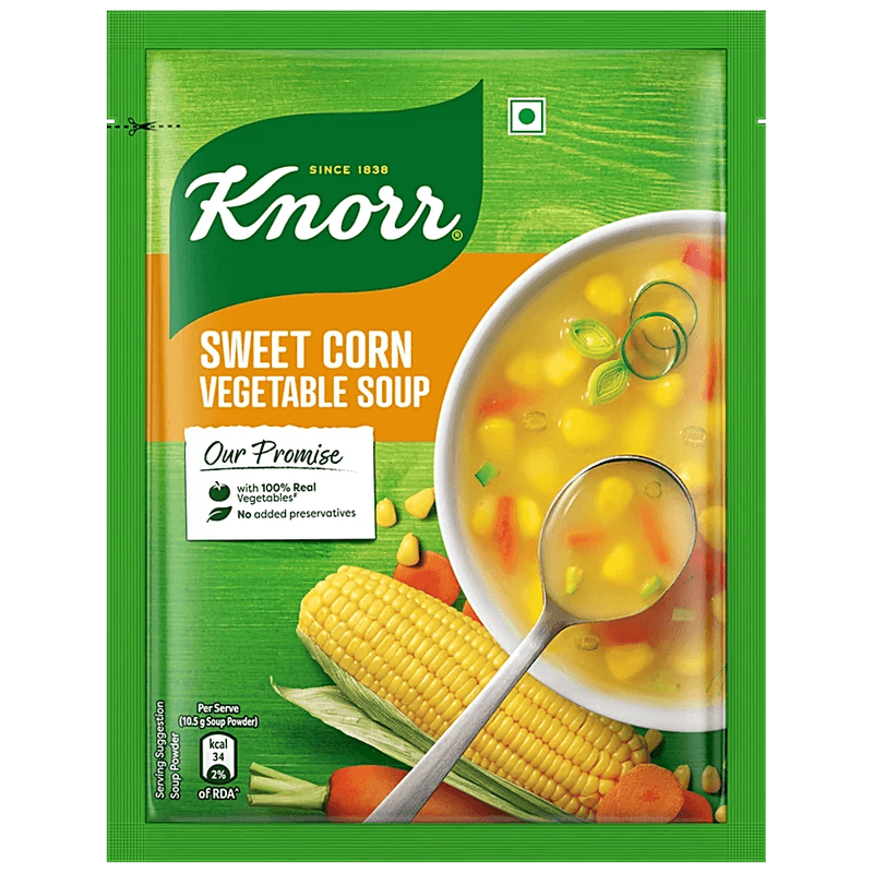Knorr Sweet Corn Soup - 100% Real Vegetables, No Added Preservatives, 42 G view 2