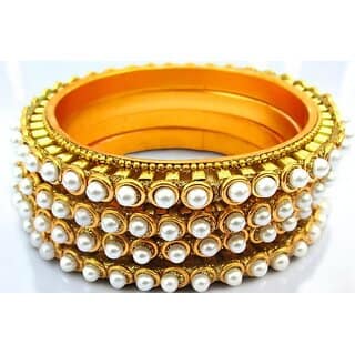 Omsar Jewelry Copper Gold-plated Kada (Pack of 4)