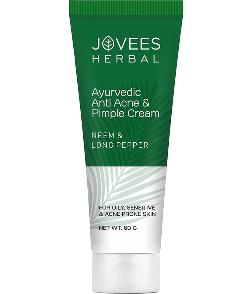 Jovees Ayurveda Anti Acne & Pimple Cream For Oily, Sensitive & Acne Prone Skin, 60gm, (Pack of 1)