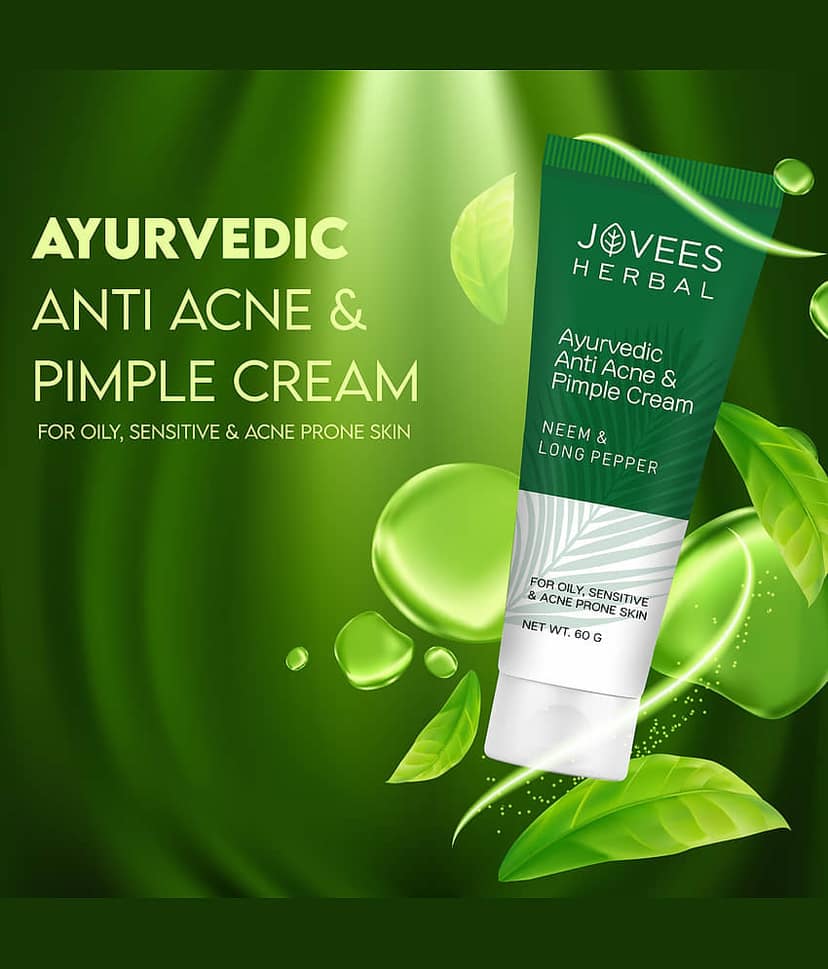 Jovees Ayurveda Anti Acne & Pimple Cream For Oily, Sensitive & Acne Prone Skin, 60gm, (Pack of 1) view 2