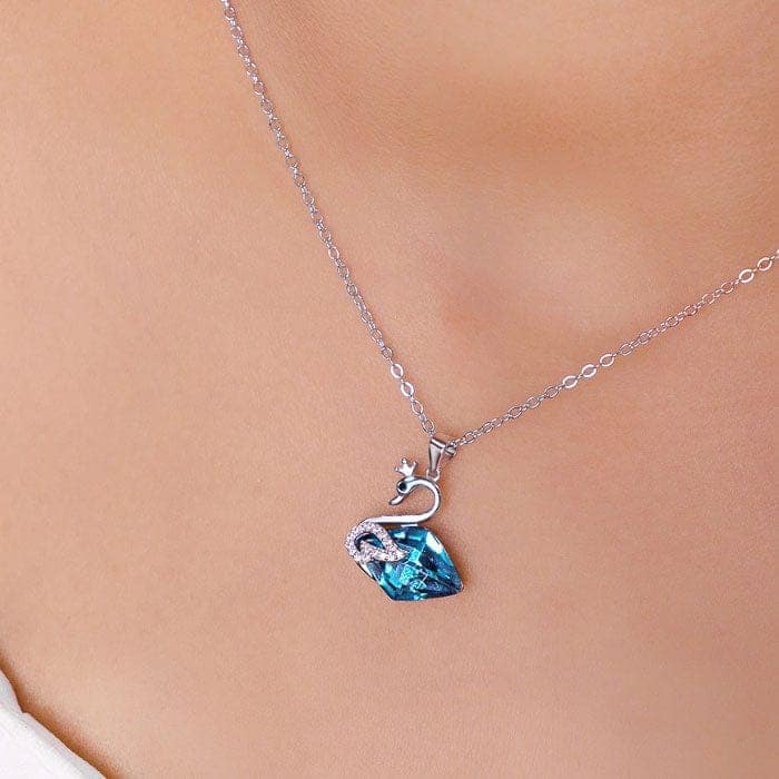 Silver Gracious Swan Pendant with Chain view 2