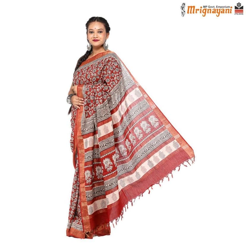 HANDLOOM KOSA SILK SAREE WITH BLOUSE (SKU - 3N0102060622, SAREE - 1289) view 2
