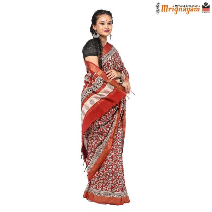 HANDLOOM KOSA SILK SAREE WITH BLOUSE (SKU - 3N0102060622, SAREE - 1289) view 3
