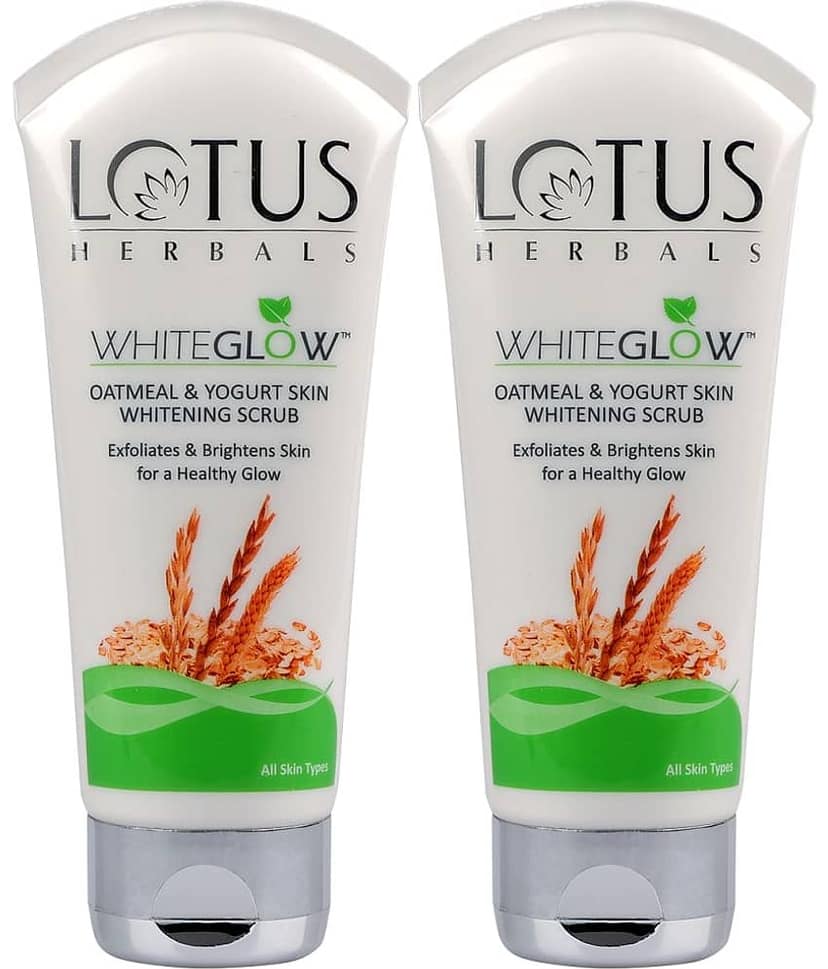 Lotus Herbals Whiteglow Oatmeal & Yogurt Skin Whitening Scrub 100g ( Pack Of 2 )