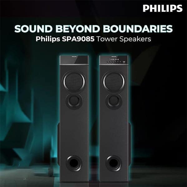 Philips Audio SPA9085 2.0CH 100W Multimedia Tower Speakers with Wireless Microphone view 5