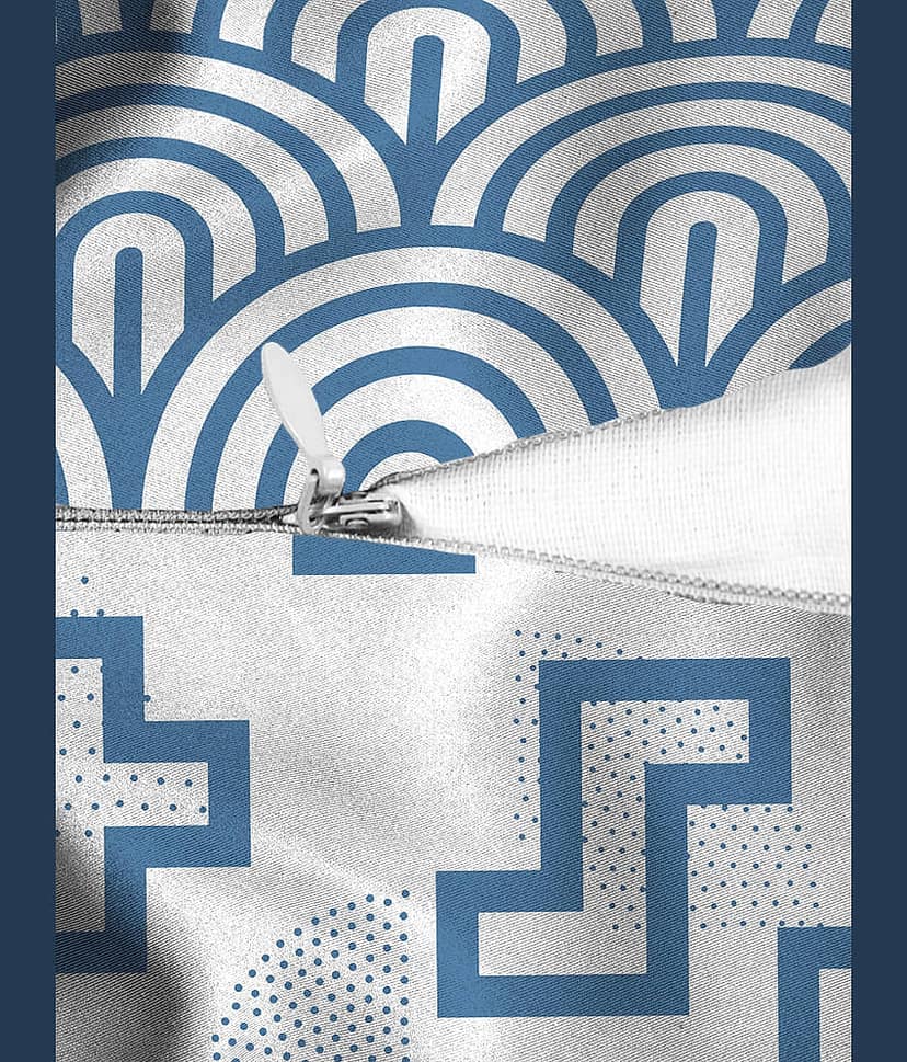 Houzzcode - Water Repellent Blue Polyester Pillow Covers 40x40x3 ( Pack of 1 ) view 2