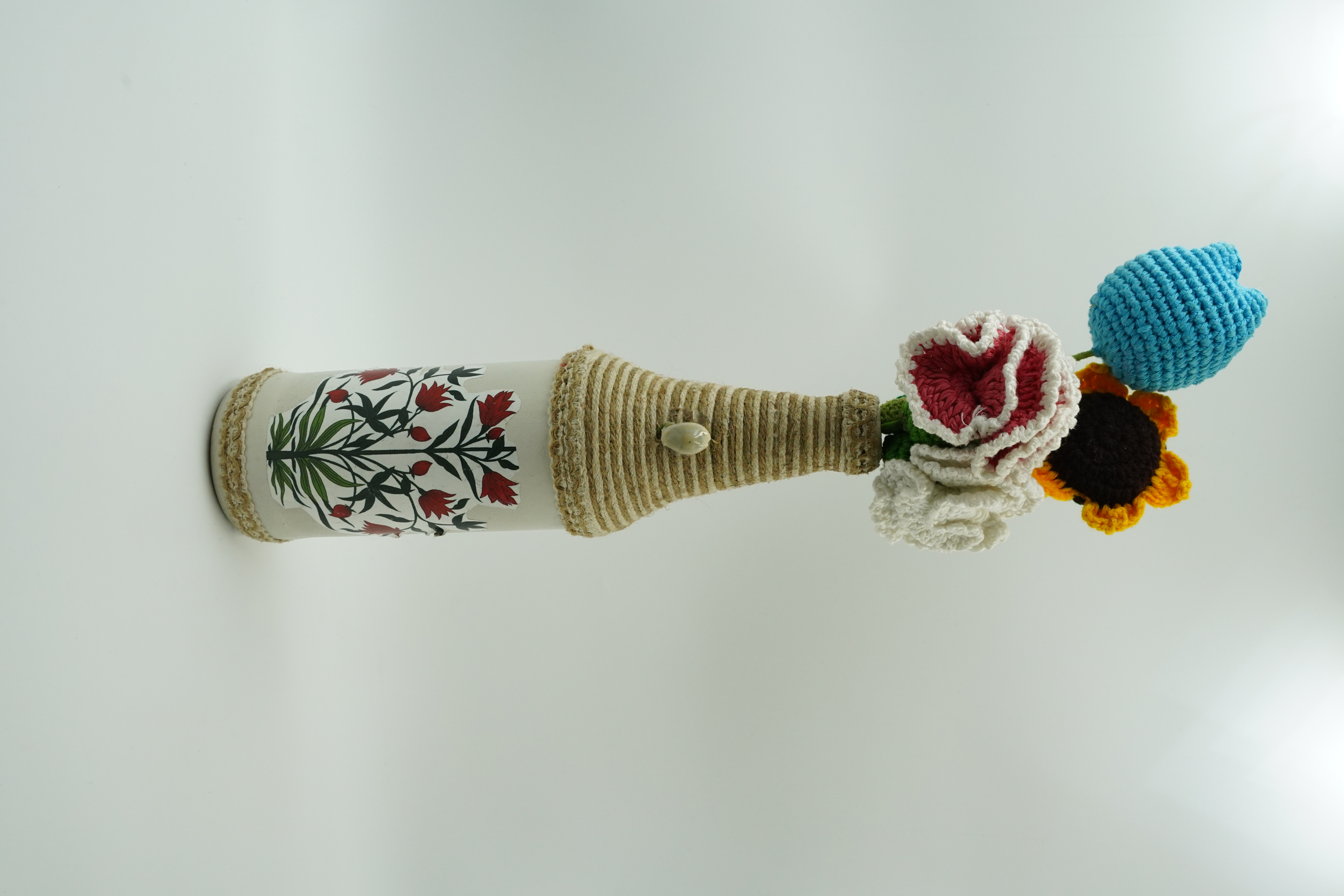 Handcrafted Decorative Jute Bottle Art for Home and Office Decoration view 2