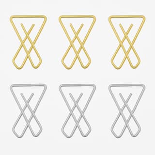 6 Pieces of X Shape Saree Safety Pin - Plain (3 Gold + 3 Silver) - Multipurpose Simple Hijab Pins for Girl and Women - Dupatta Pallu - Chunri Scarfs & Fancy Saree Pin