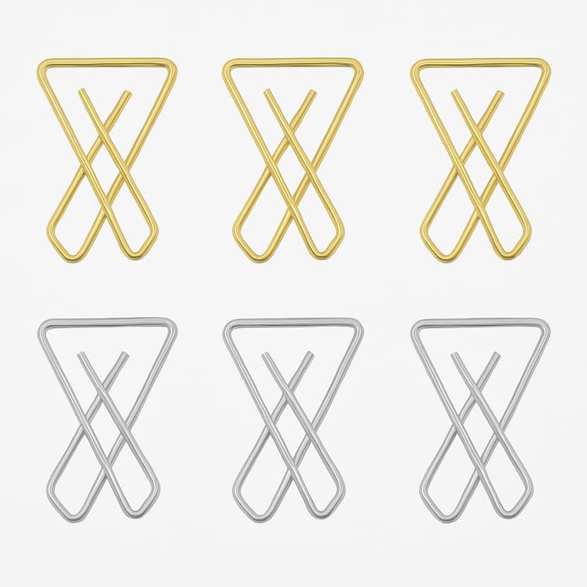 6 Pieces of X Shape Saree Safety Pin - Plain (3 Gold + 3 Silver) - Multipurpose Simple Hijab Pins for Girl and Women - Dupatta Pallu - Chunri Scarfs & Fancy Saree Pin