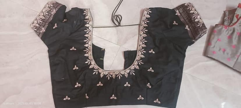 Black Designer Blouse With Embroidery Work