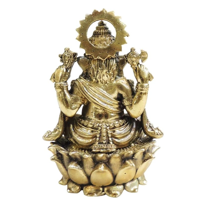 Antique Finish Brass Ganesh Murti for Pooja Room & Home Decor, Height : 5 Inch (BSMAS1848 G) view 3