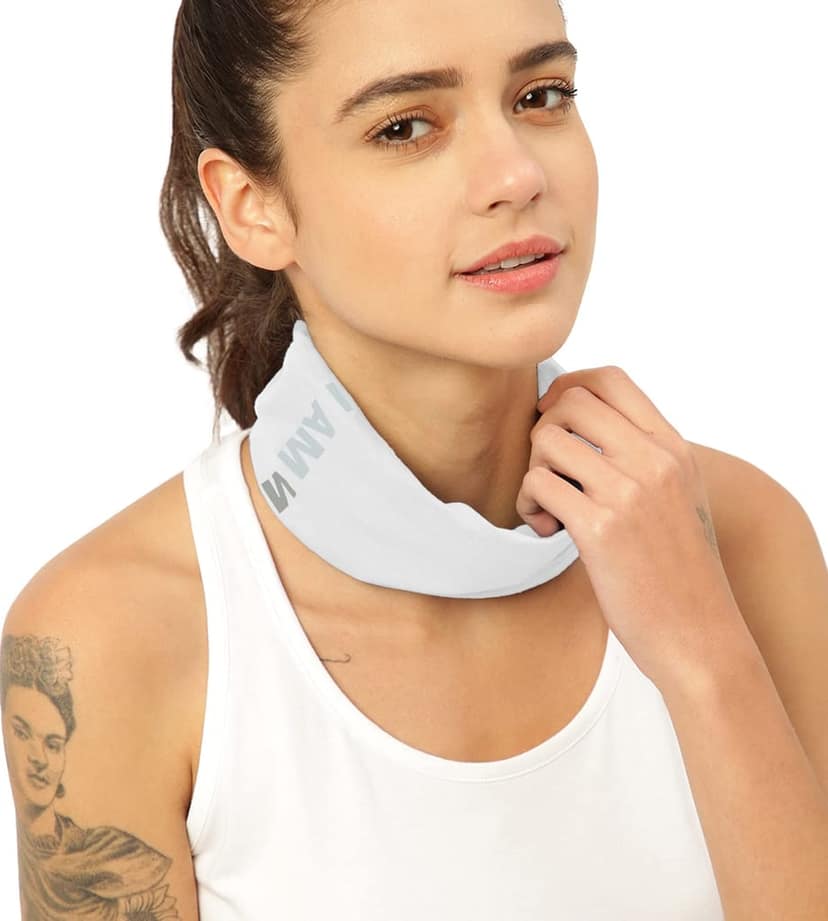 FREECULTR Unisex Bamboo Bandana, Anti Microbial Super Soft & Comfort Fit, Breathable Multipurpose Headband, Face Mask for Dust Protection and Sun - Size Printed Pack of 3-Sand, Chalk Blue, White view 4