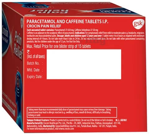 Crocin Pain Relief 15 Tab view 2