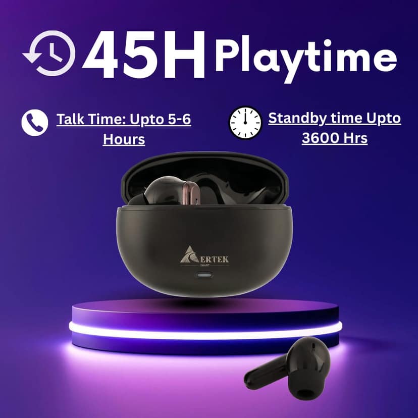 Airdropes 151, 45H Playtime, 13mm Dynamic Drivers, ENC TWS, type C fast charging Earbuds view 4