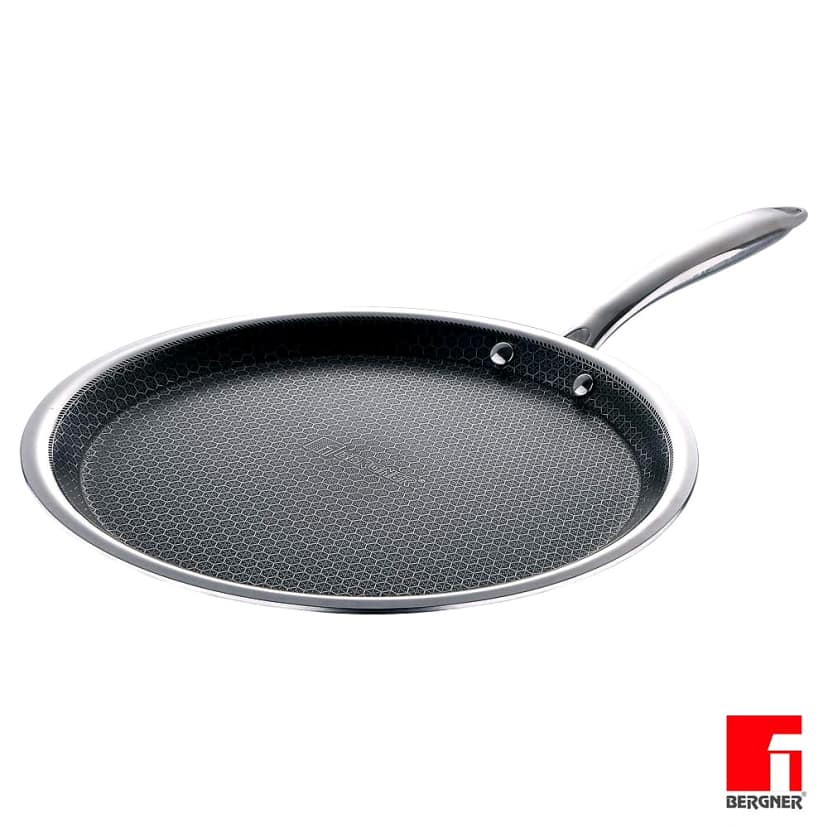 Bergner Hitech Prism Triply Stainless Steel Non Stick Induction Base Flat Tawa, 28 cm (BG-31159) by Mahavir Home Store