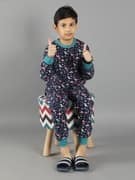 Ninos Dreams Dinosaur Printed Full Sleeves Coord Set for Boys with Tshirt & Jogger-Blue