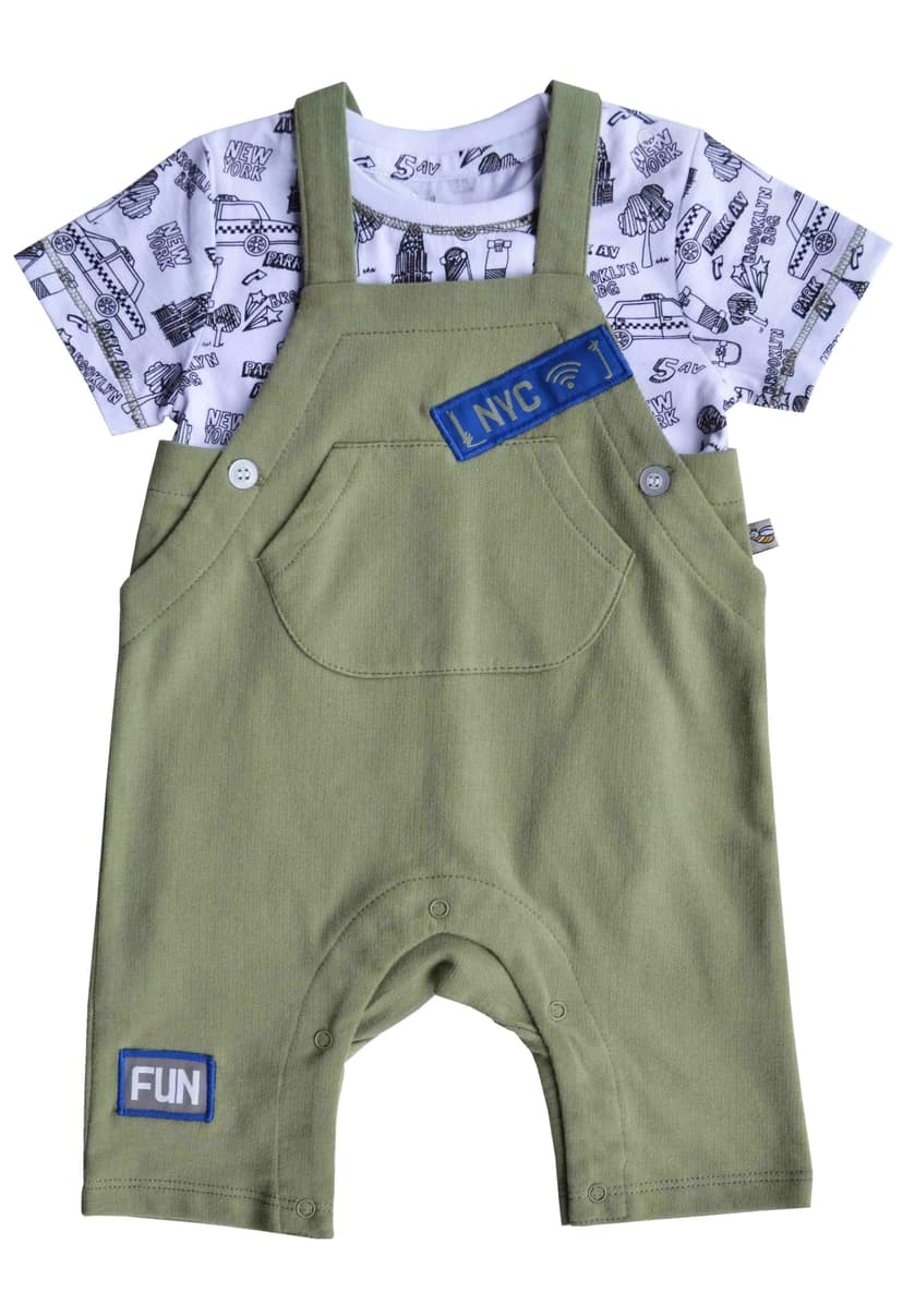 Baby Boys Green Romper Set