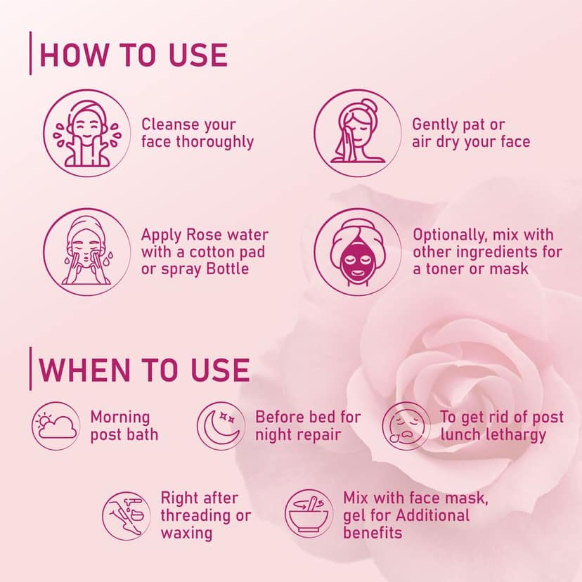 Raissa Rose Water Toner For Face| With 4D Hyaluronic Acid & 100% Pure Rose Extracts| Tightens Pores| Instantly Hydrates| Balances pH| Alcohol-Free| Non-Drying| Soft Spray| All Skin types| 100 ml view 6
