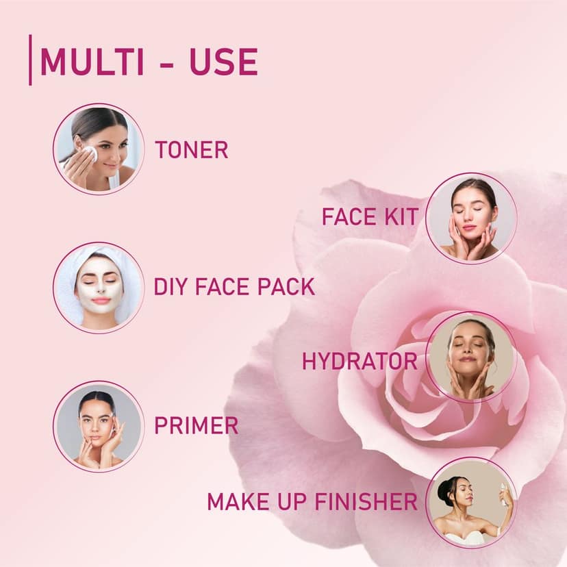 Raissa Rose Water Toner For Face| With 4D Hyaluronic Acid & 100% Pure Rose Extracts| Tightens Pores| Instantly Hydrates| Balances pH| Alcohol-Free| Non-Drying| Soft Spray| All Skin types| 100 ml view 7