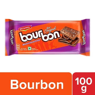 Britannia Bourbon Chocolate Cream Biscuits, 100 G