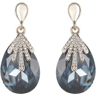 Big Drop Diamond Palm Stud Earrings for Girls Alloy Material Earrings for Women's Fashion Jewellery for Party