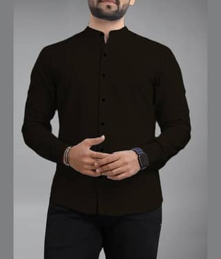 UNI VIBE Cotton Blend Slim Fit Solids Full Sleeves Men's Casual Shirt - Coffee ( Pack of 1 )