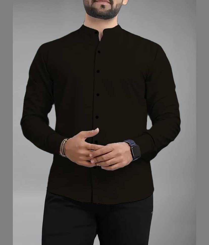 UNI VIBE Cotton Blend Slim Fit Solids Full Sleeves Men's Casual Shirt - Coffee ( Pack of 1 )