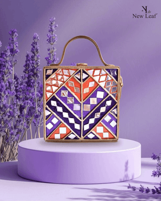 Royal Lavender Mini Lippan Art Box Bag