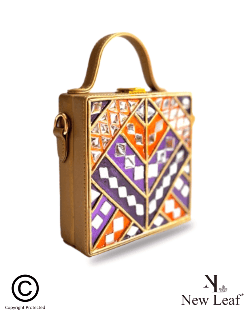 Royal Lavender Mini Lippan Art Box Bag view 3